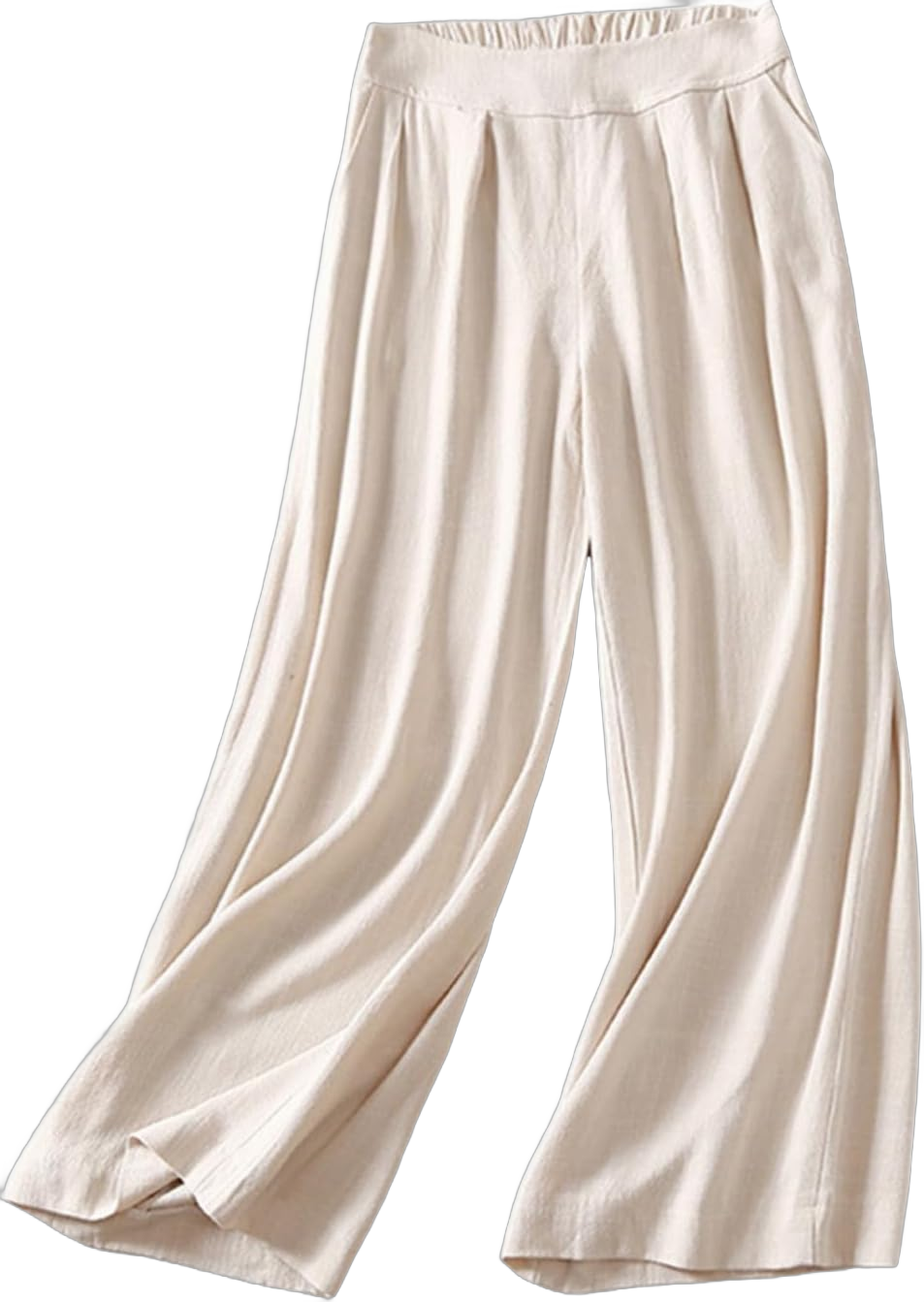 Linen Pants for Women Oversized Stretch High Waist Straight Beach Pants Casual Baggy Flowy Pants Trousers XX-Large Beige