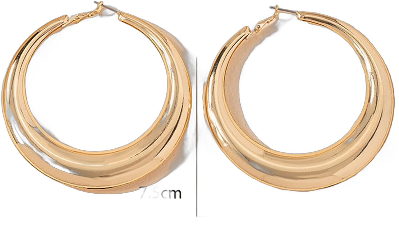 Large Gold Hoop Earrings Lightweight Chunky Gold Earrings for Women Silver Chunky Earrings 14k Gold Big Hoop Earrings for Wedding Hoop-Gold-02