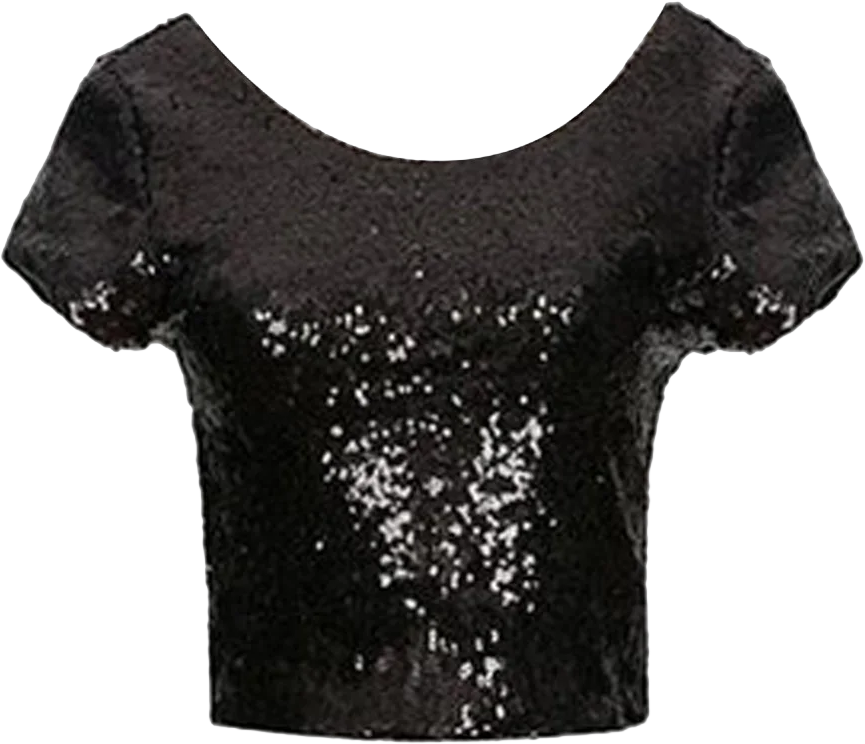 drpgunly Womens Tops Going Out Tops for Women Sexy,Fashion O-Neck Solid Sequins Short Sleeve Short Navel Tee,Crop Tops Sexy Tops for Women