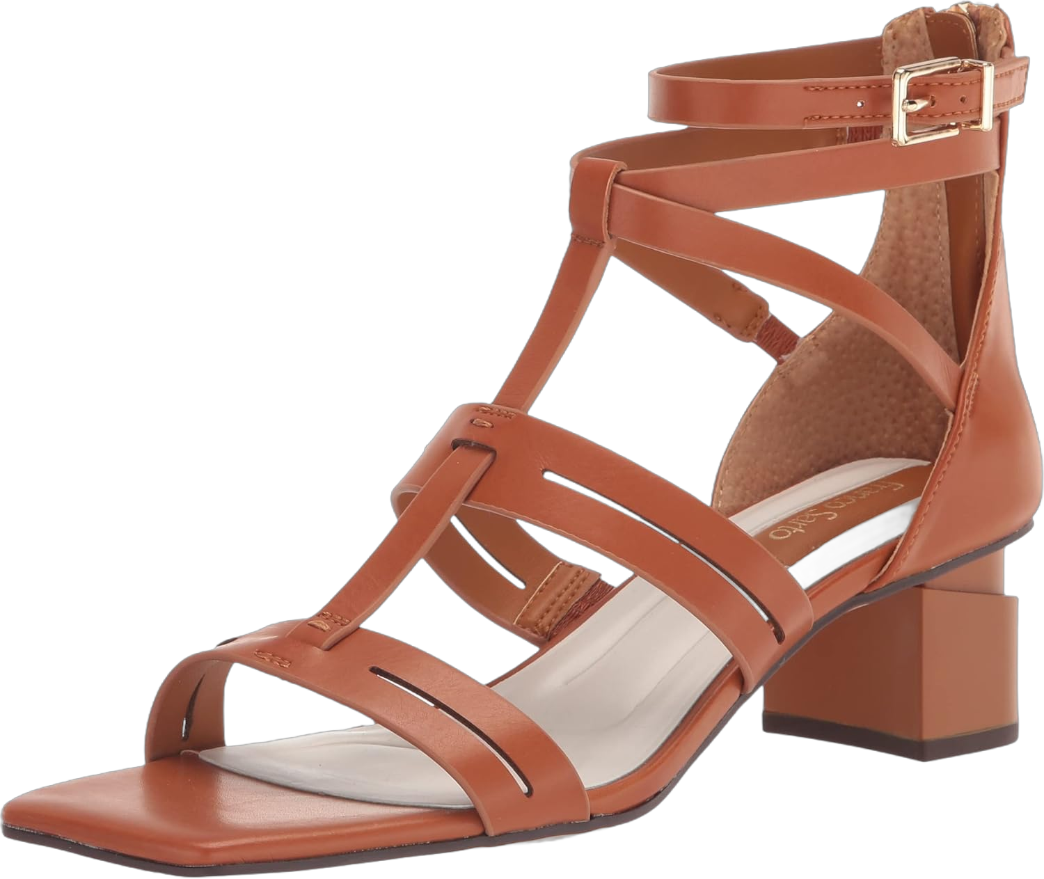 Franco Sarto Women's Korie Strappy Heeled Sandal 9.5 Tan Brown