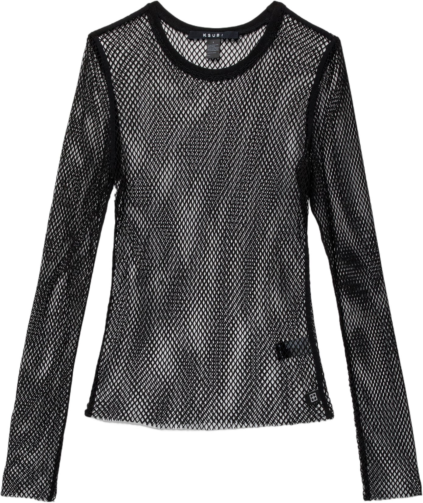 Ksubi Womens Net Mesh Long Sleeve Top (Black)