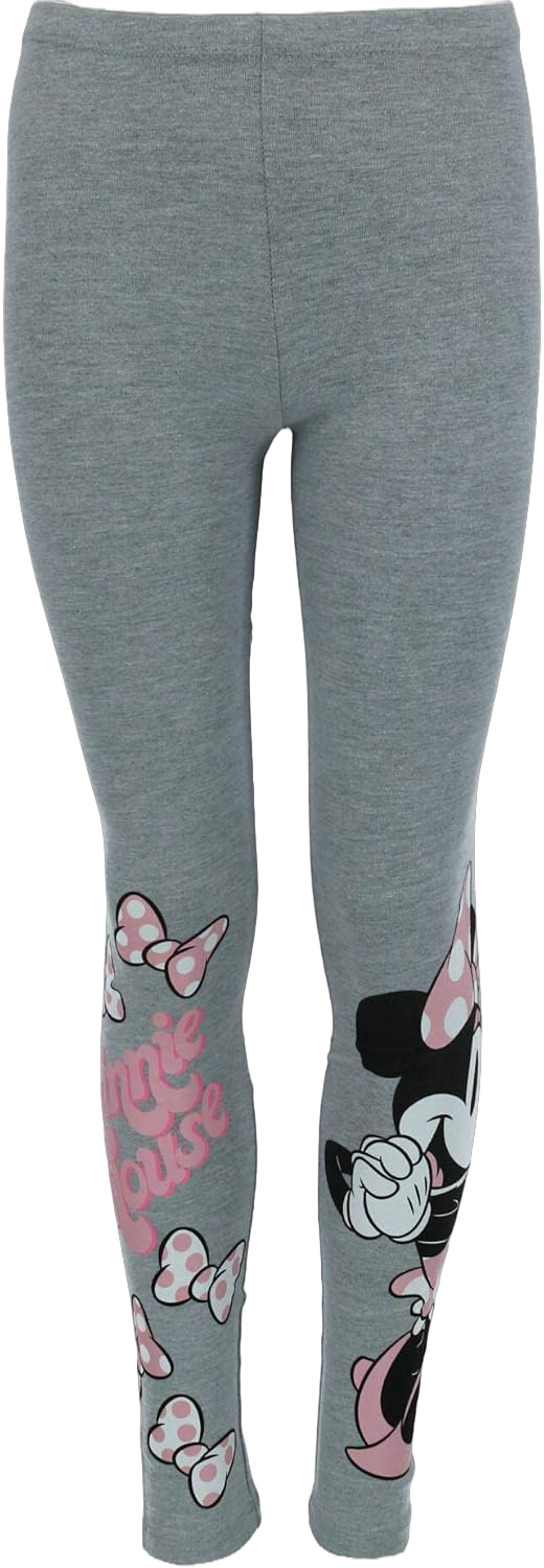 Jerry Leigh Disney Girl's Minnie Mouse and Bows Leggings, Small, Gray