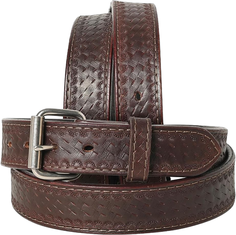 American Tanner Western Genuine Heavy-Duty Full Grain Leather Hand Crafted Unisex Holster Belt Men Women CCW Brown 50In