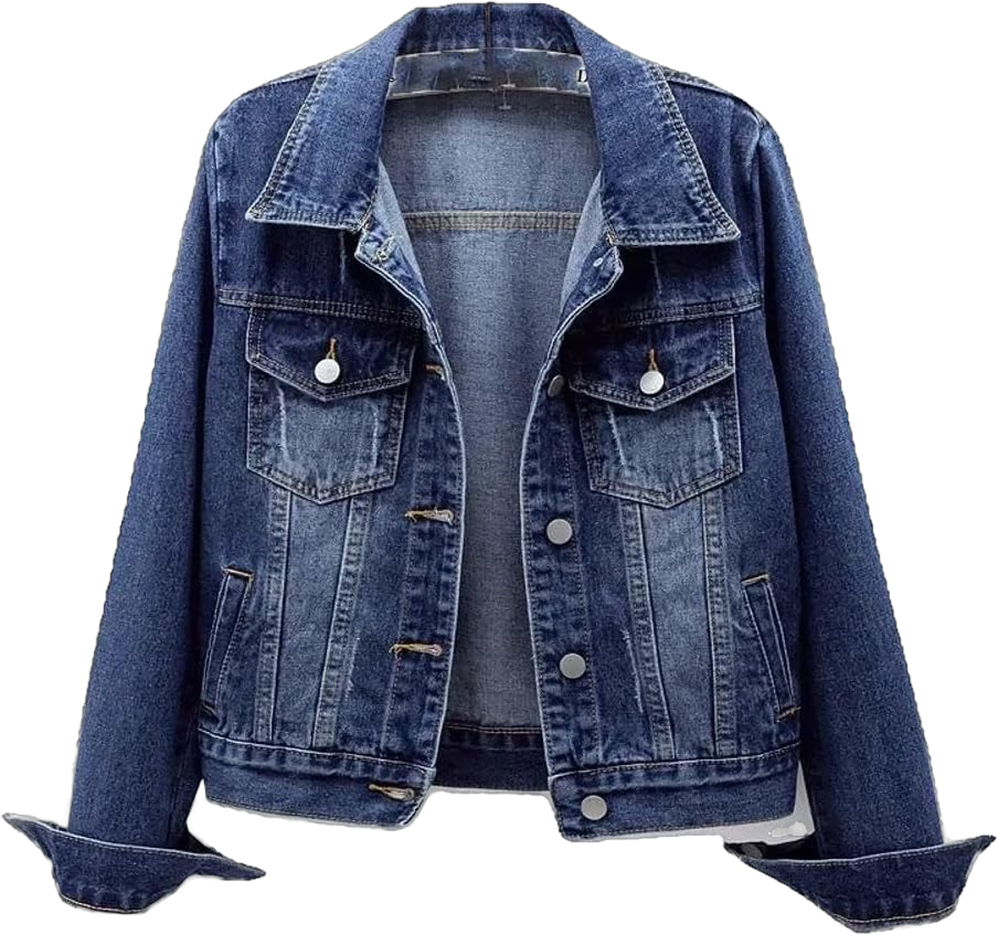 Xingfenly Spring Autumn Women’ Denim Jacket Long Sleeve Overcoat Loose Coat Button Outwear Jeans Jackets Small S2 Blue