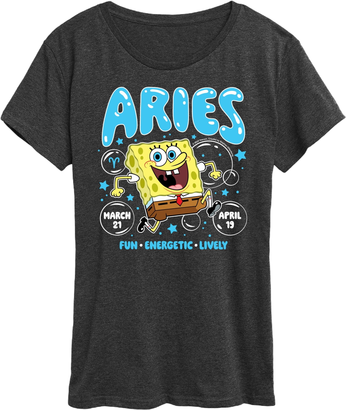 Spongebob Squarepants - Aries Spongebob Astrology - Women's Short Sleeve Graphic T-Shirt