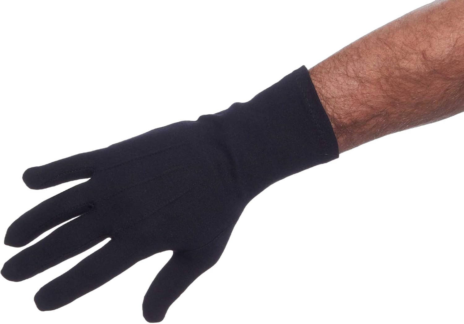 Current Color Guard Long Wrist Unisex Cotton Gloves (Black, Large)