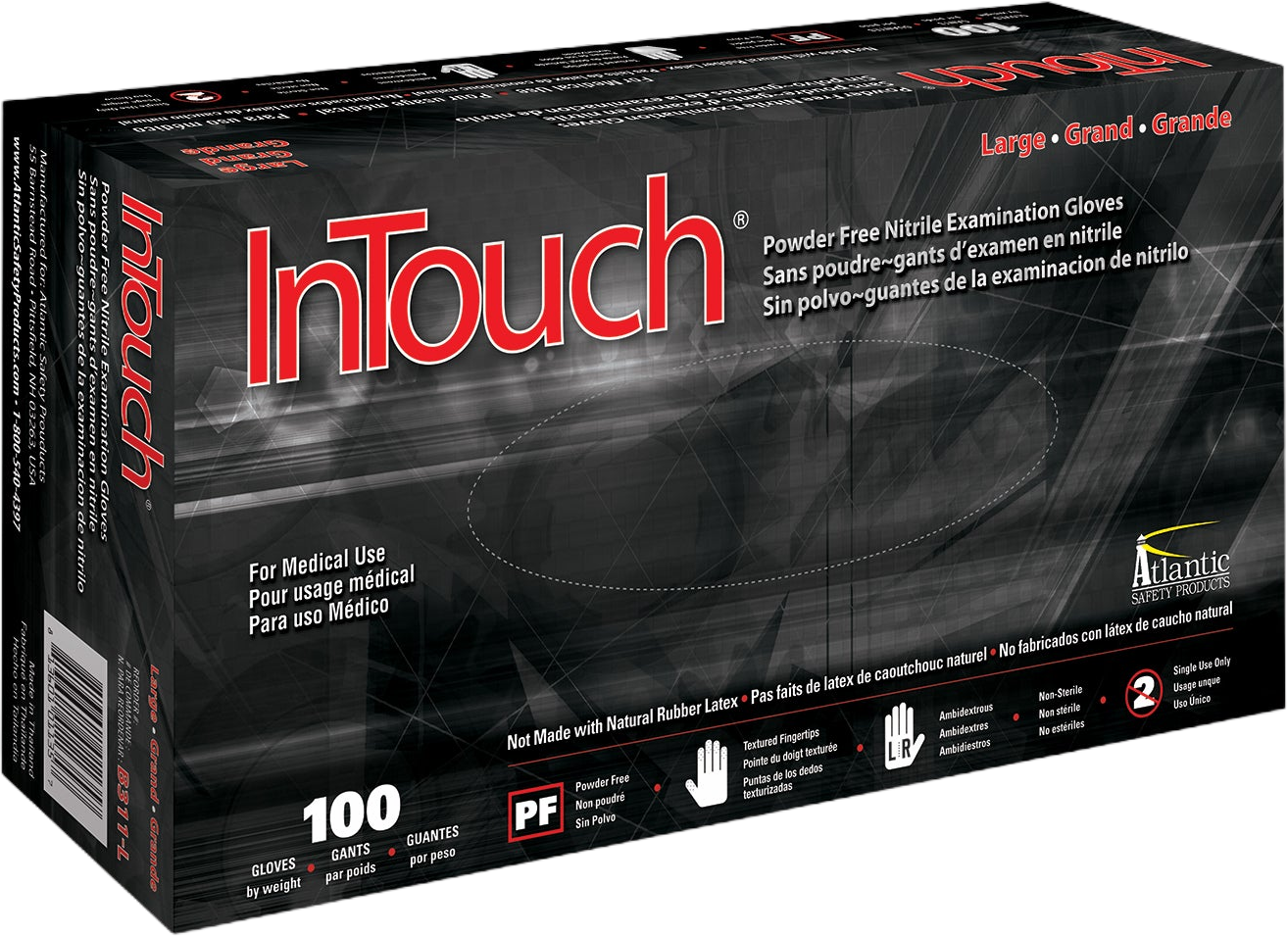 InTouch Tattoo - BLACK NITRILE GLOVES - 1000 Gloves Case