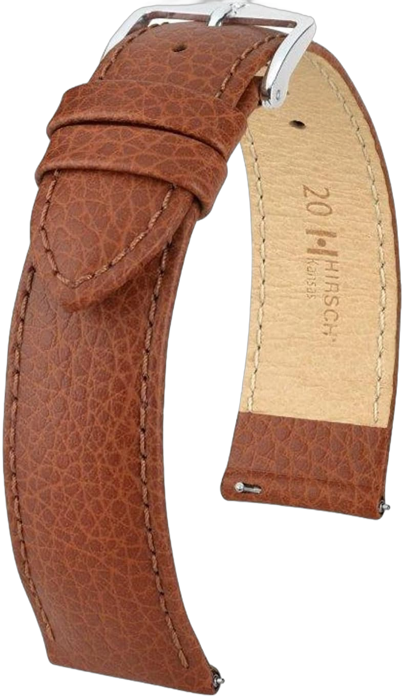 HIRSCH Excellent Quality Quick Release Watch Band Comfortable Genuine Leather Strap Kansas for Men and Women - Multiple Colors 18mm, 20mm, 22mm