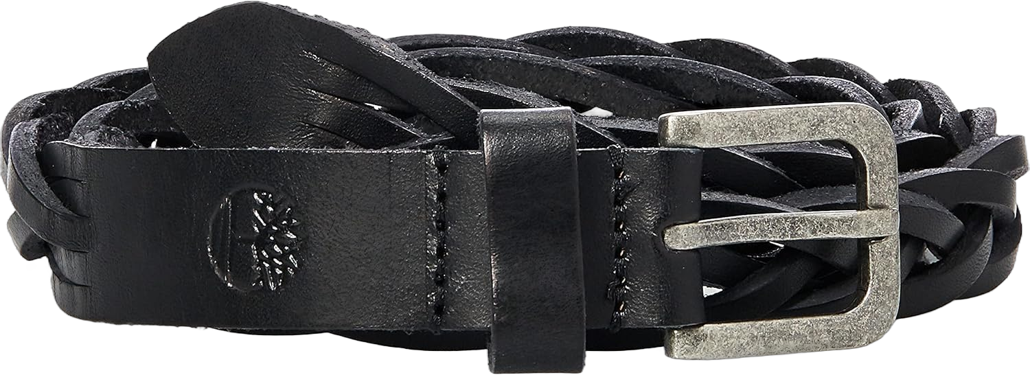 Timberland Women's Casual Leather Belt for Jeans X-Large (37-43) Black (Braided)