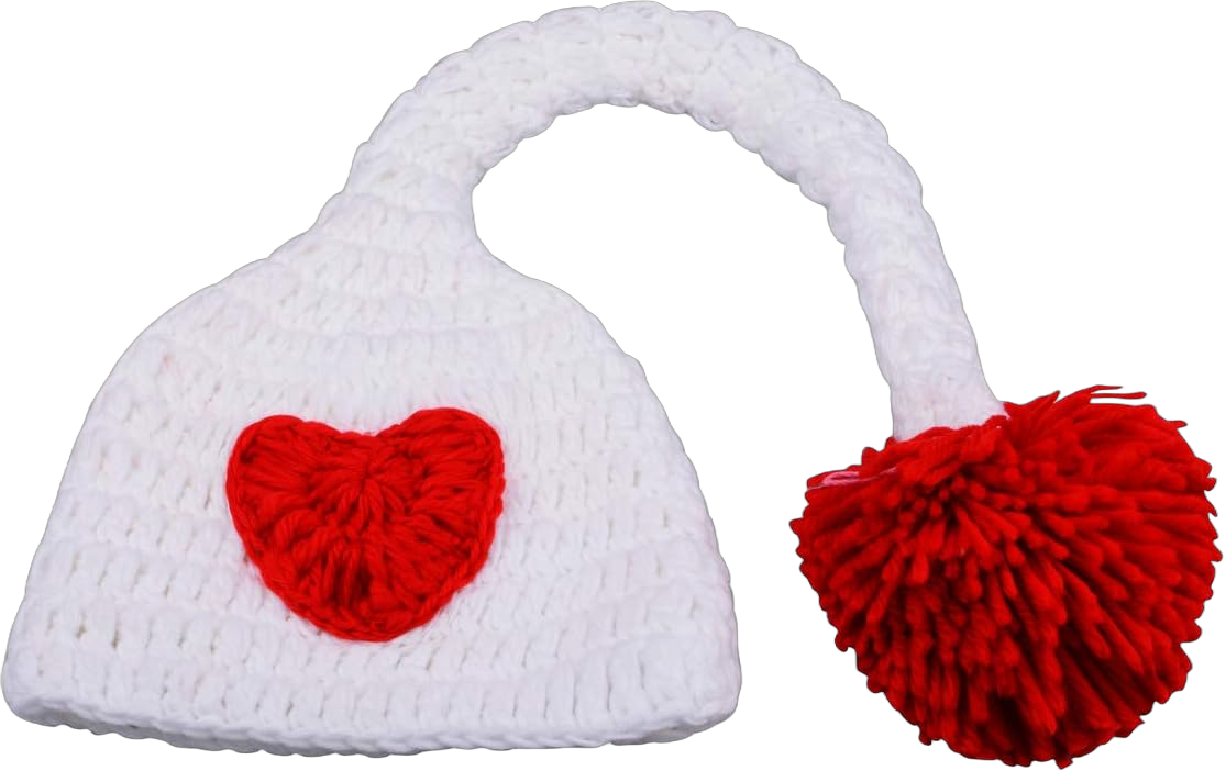 Newborn Photography Props Hat Baby Girl Boy Beanie Crochet Knit Warm Cap Red Love Heart