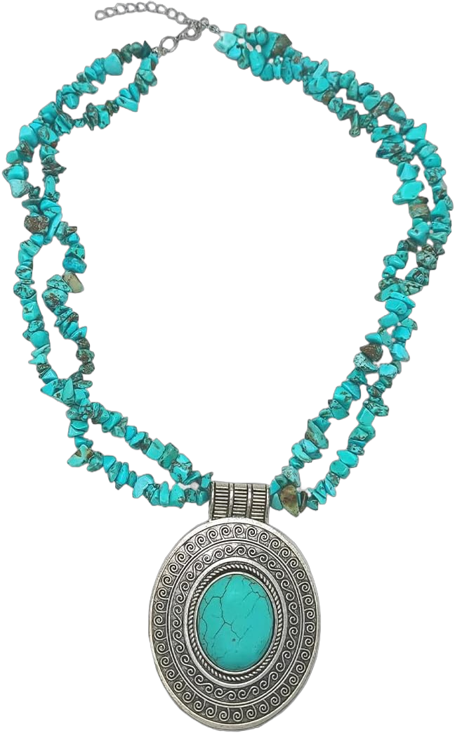 Turquoise Collar Necklace for Women Pendant Choker Necklaces Western Boho Necklace