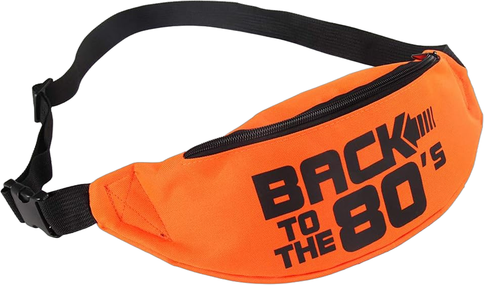 Smile Fish Neon Retro 80s Fanny Pack Waist Bag Festival Theme Party Vintage 80s Party Women/Men Orange