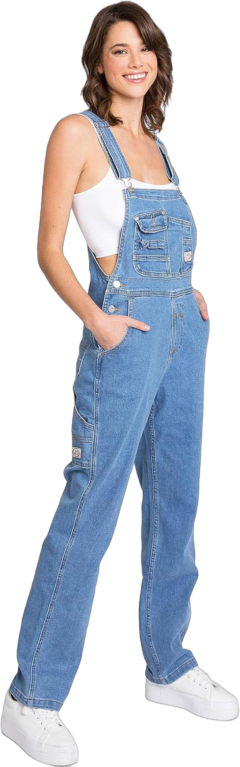 Womens Classic Stretchy Denim Workwear Straight-Leg Jean Overalls X-Large Tall Medium Denim