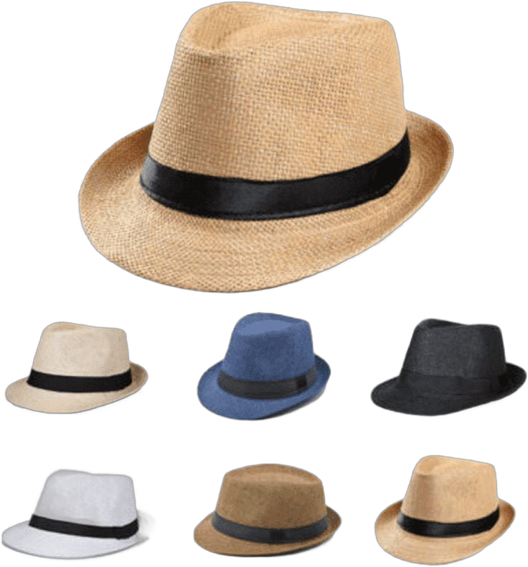 BioRing Summer Straw Fedora Hat Panama Short Brim Dress Hat  Beach Hats/Caps for Men, S/M (21 inch/54cm fit for children) Beige