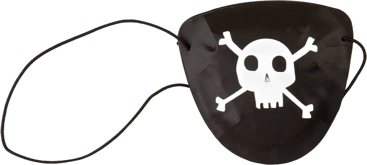 Unique Plastic Pirate Eye Patch Favors (Pack of 8) - Fearsome Black Plastic Costume Accessory, Perfect for Halloween & Treasure Hunts