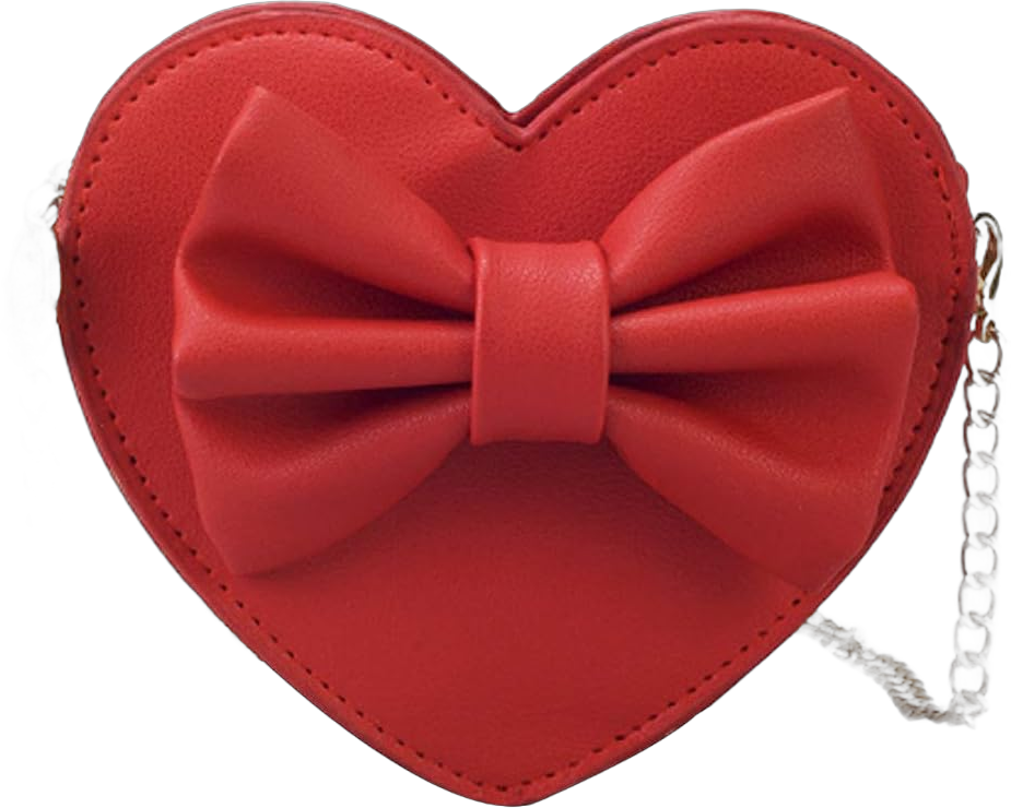 U Scinan Women Cute Bowknot Heart Shape Shoulder Bag Crossbody Handbags Coin Change Purse Red