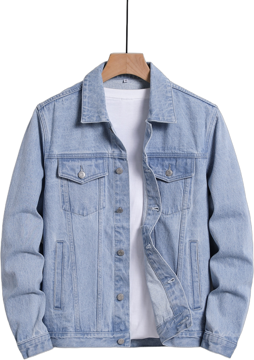 Manfinity Homme Men Cotton Flap Pocket Denim Jacket Without Tee