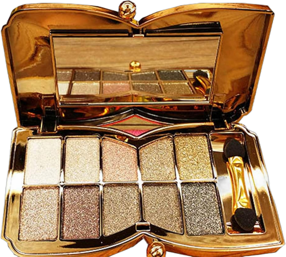 Bernecy Glitter Eyeshadow Palette,10 Colors Sparkle Shimmer Eye Shadow Highly Pigmented Long Lasting Makeup Set Gold (Type 5), Small