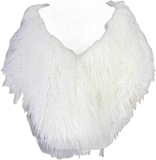 Women Fluffy Winter Artificial Faux Fur Fake Scarf Wrap Collar Shawl Shrug White