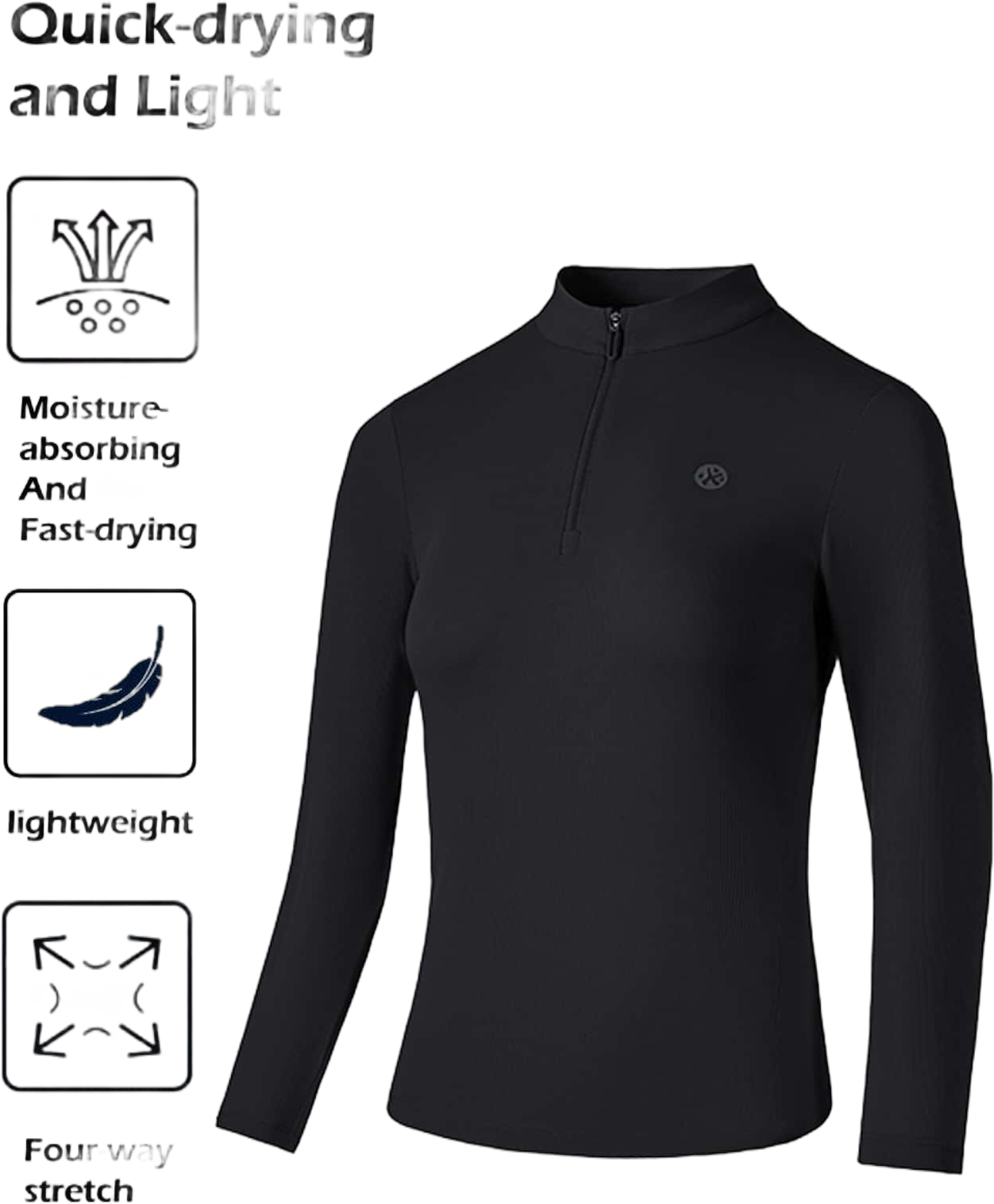 Bmai 1 Piece Of BMAI Women's New Version Running Magic Cube Moisture-Wicking Long Sleeve T-Shirt With Half Zipper, Suitable For Various Sports Activities Such As Running, Hiking, Fitness, And Cycling, Featuring Breathability And Moisture-Wicking Properties.