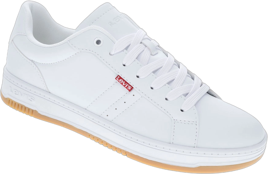 Levi's Mens Carson Synthetic Leather Casual Lace Up Sneaker Shoe, White/Gum, Size 9.5