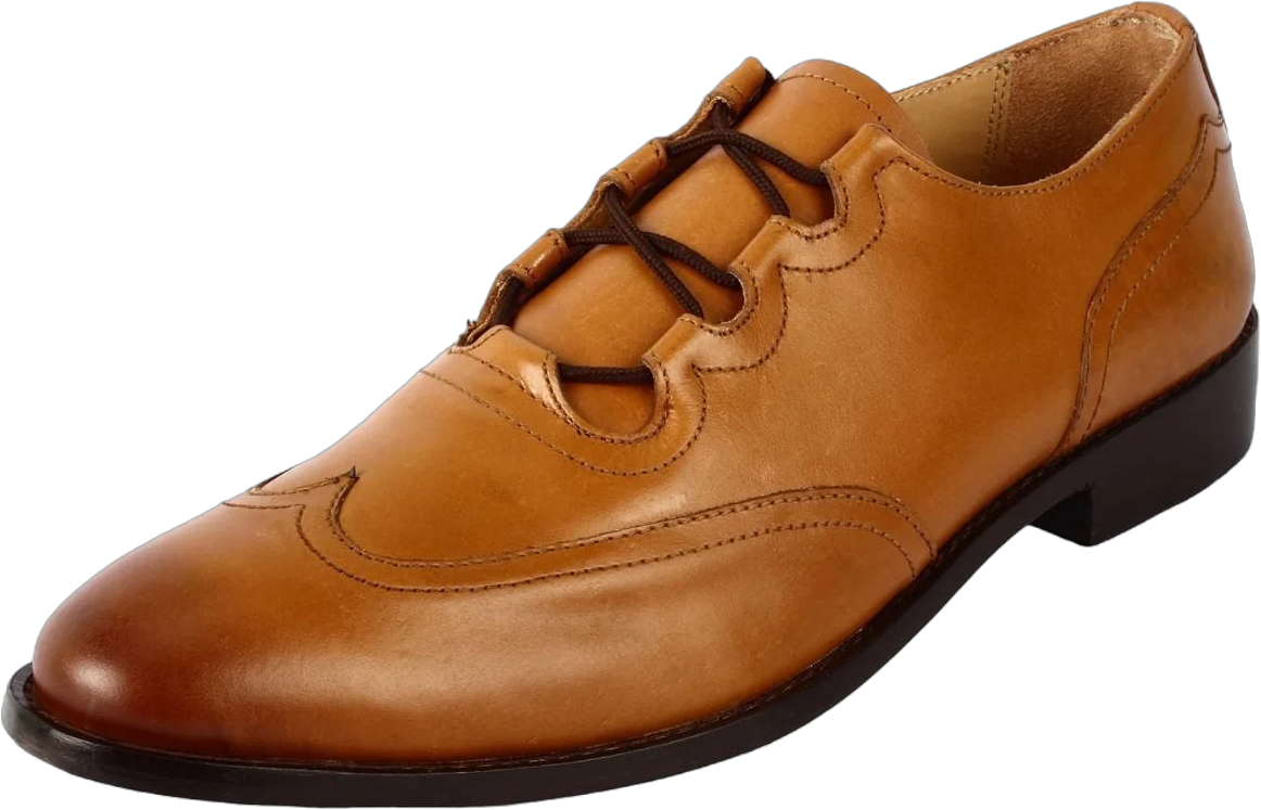 LIBERTYZENO Men Leather Oxford Dress Shoes Formal Shoes, Tan