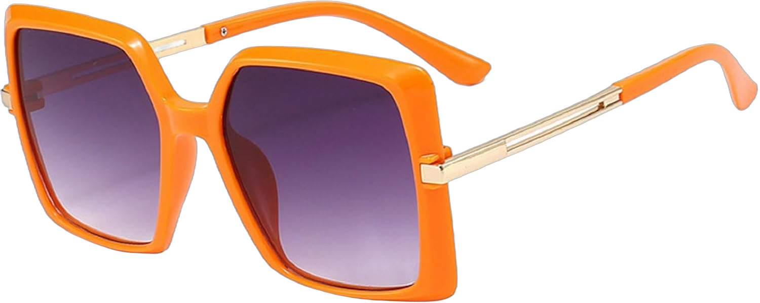 mincl Fashion Oversized Square Women Sunglasses Big Frame Female Trend gradient sunglasses Shades V400 protection Orange X