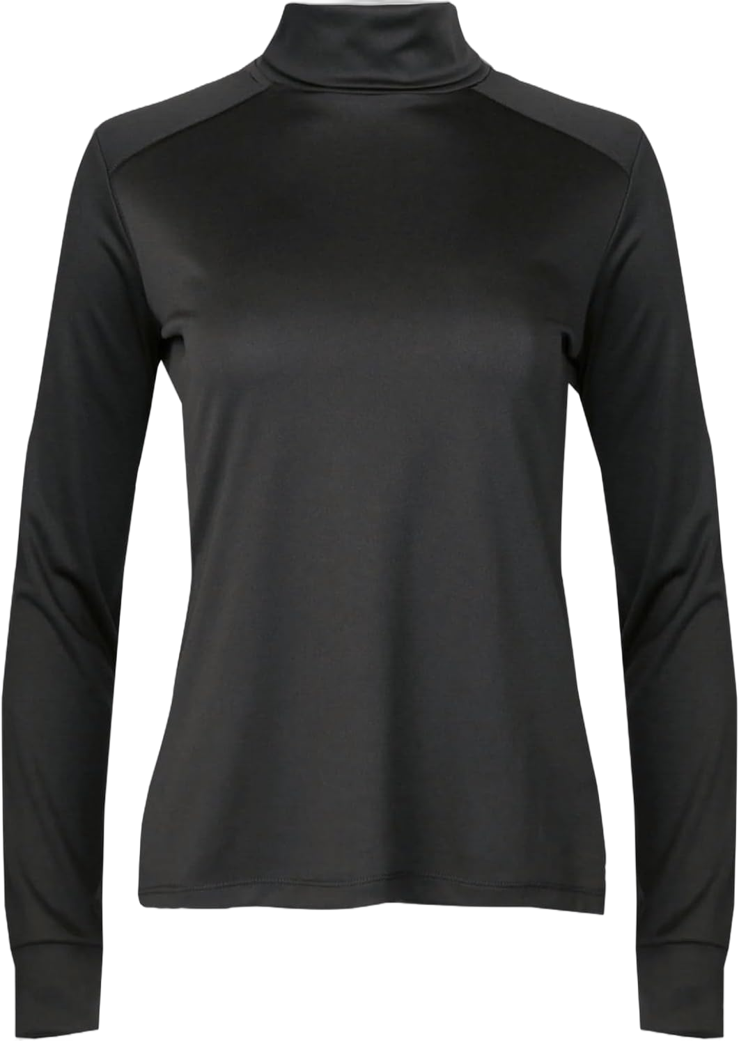 Hot Chillys Women's Peach Skins Solid T-Neck Lightweight Relaxed Fit Base Layer | Moisture-Wicking Long Sleeve Thermal Top X-Large Black