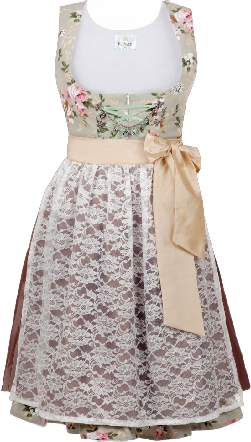 2-Piece Dirndl Dress Authentic Bavarian Floral Exlusive