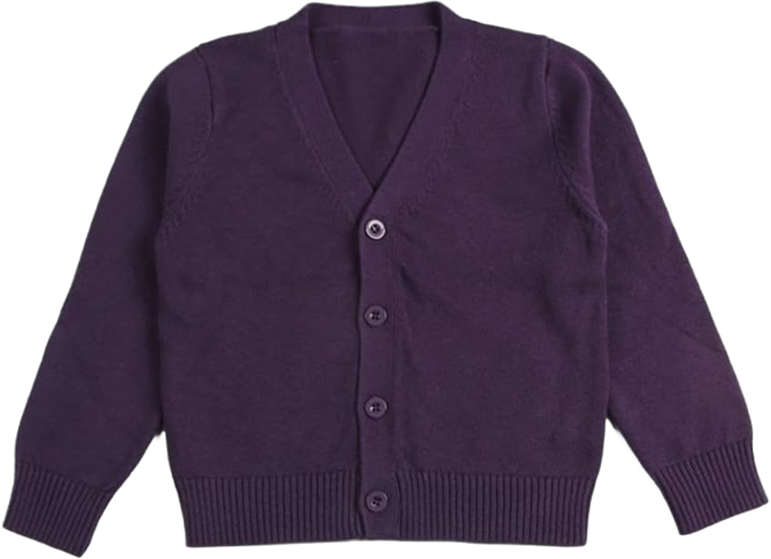 Unisex Toddler Boys Girls Cardigans Sweater School Uniforms V-Neck Long Sleeve Button Soild Cotton Knit Tops 4-5T Purple