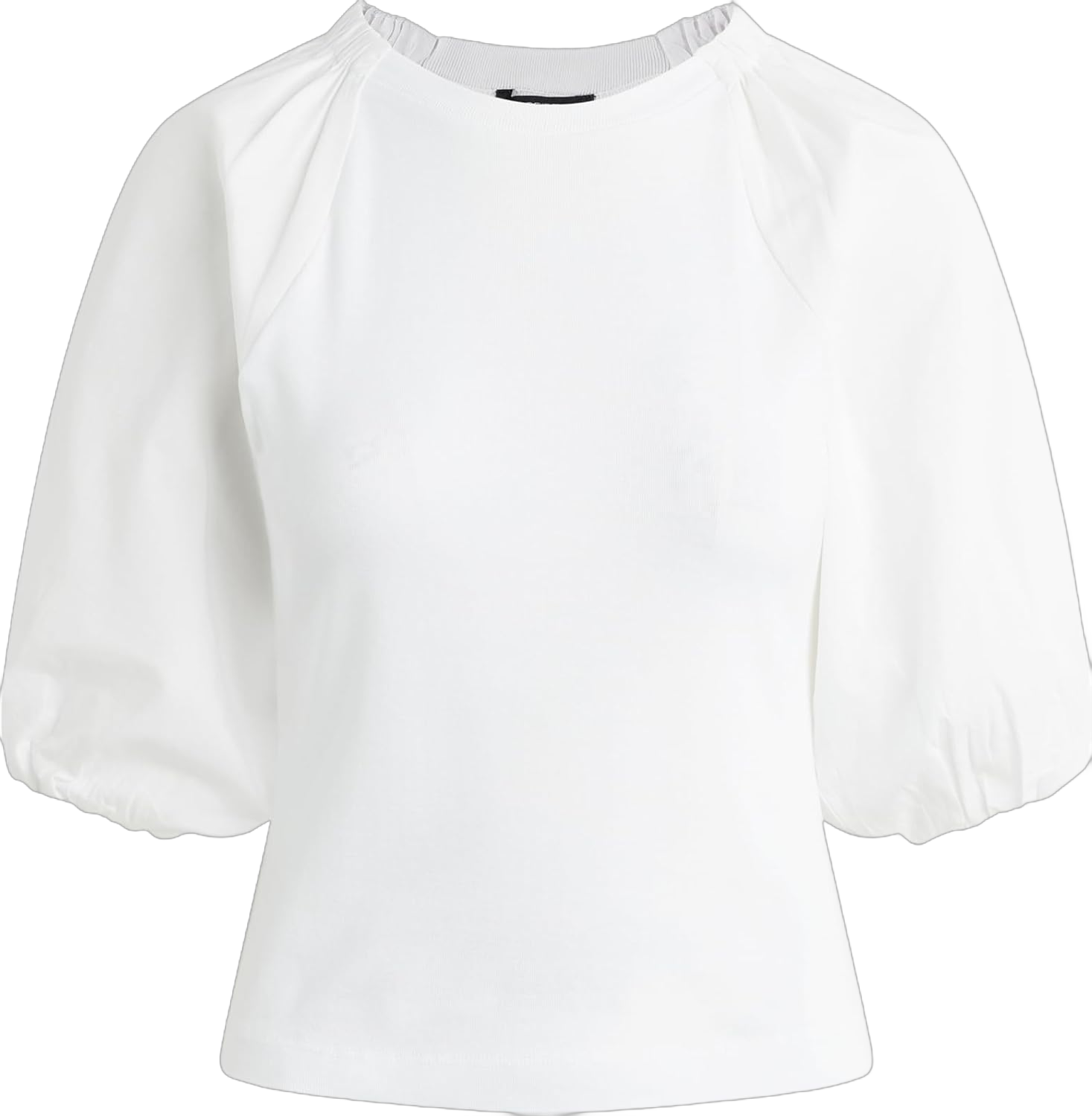 Joe's Women's The Lila Ruffle Short Puff Sleeve Top Medium Optic White