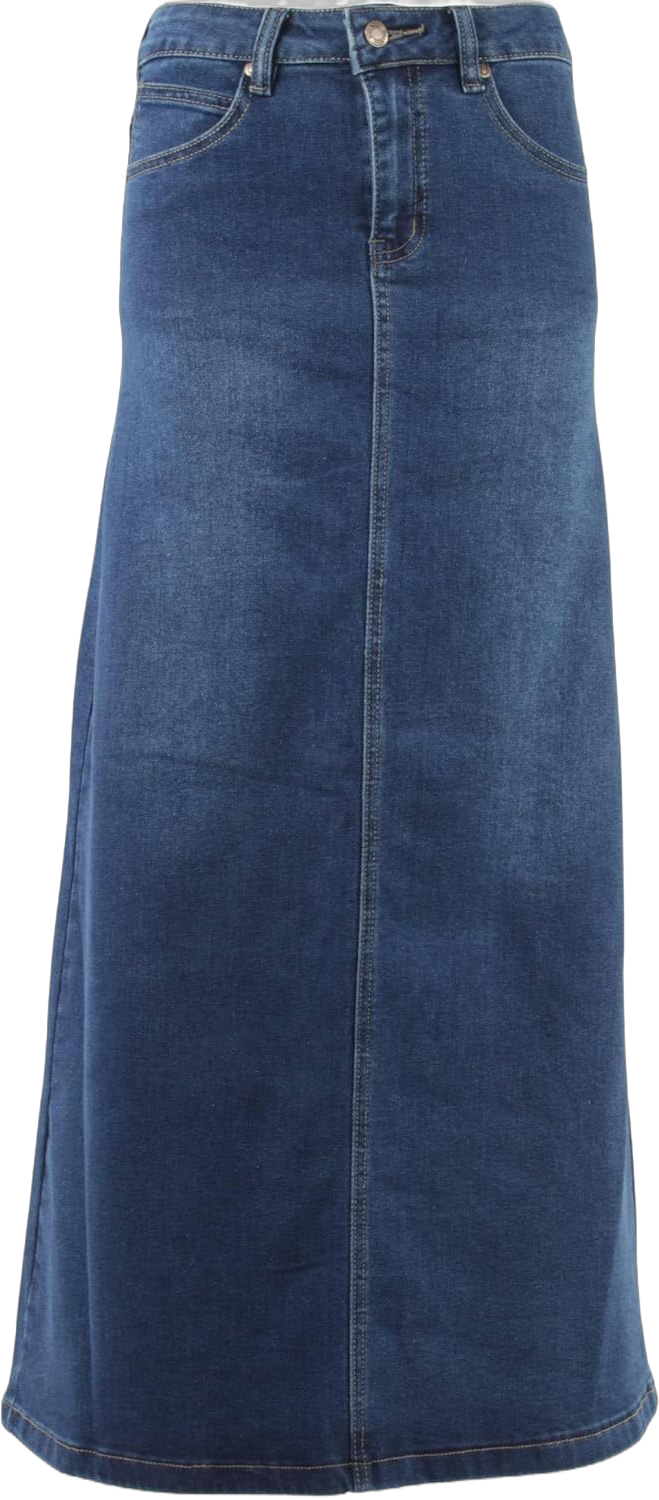 Women’s Plus/Junior Size Mid Rise A-Line Long Jeans Maxi Denim Skirt Small Dark Blue (229)