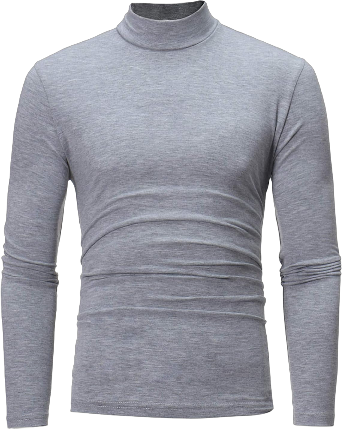 Mens Fashion Thermal Mock Turtleneck Long Sleeve T Shirts Casual Slim Fit Basic Designed Baselayers Tops Big and Tall Large Gray