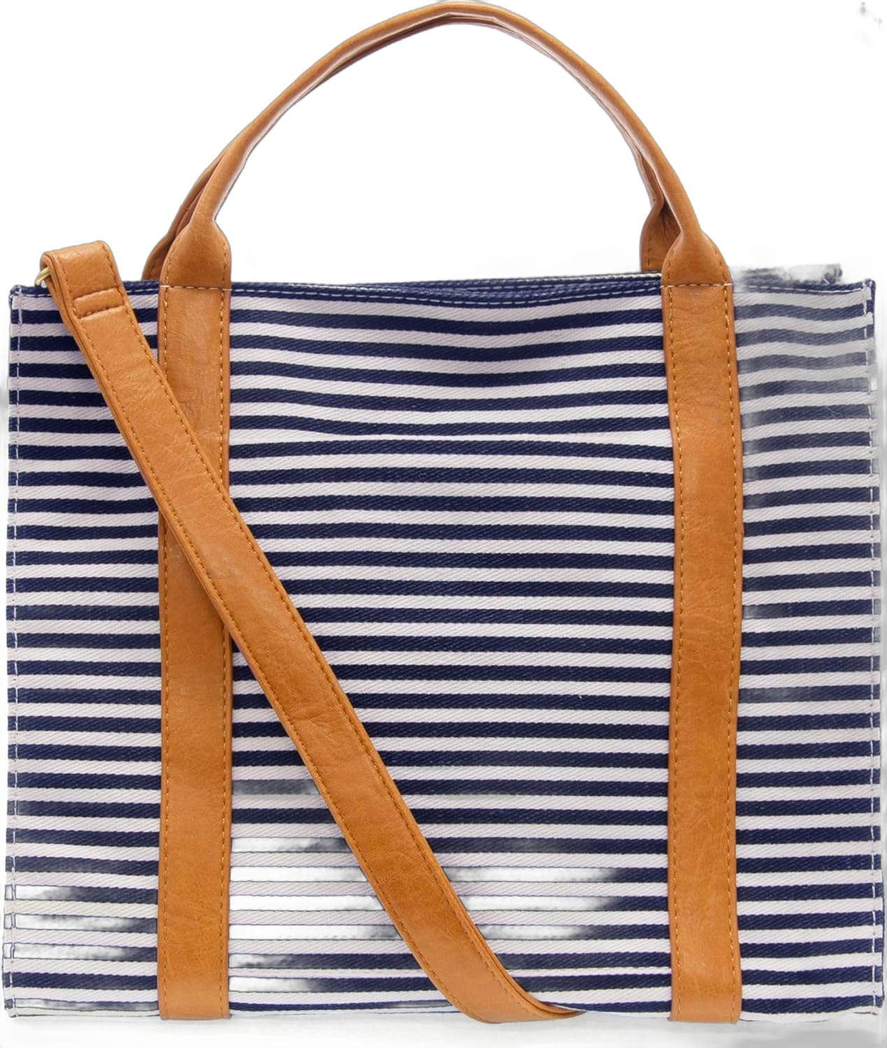 Joy Susan Women's Fashion Purse Toni Large Canvas Tote Handbag Navy and White Stripes