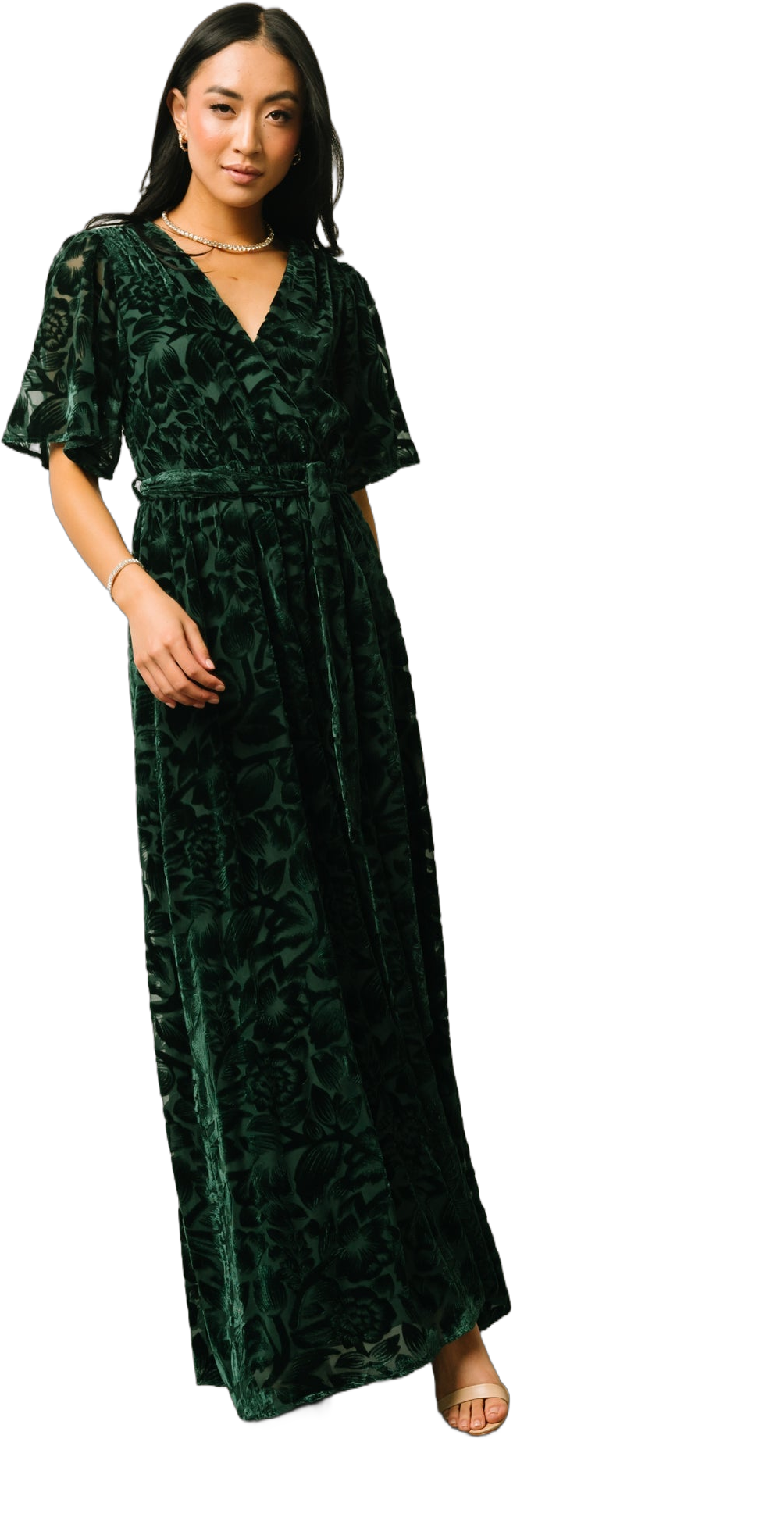 Uma Velvet Maxi Dress | Dark Green