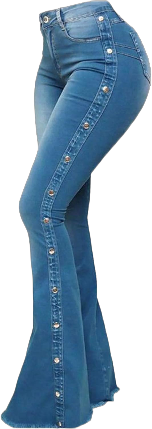 Andongnywell Bell Bottom Jeans for Women High Waisted Classic Flared Jeans Ladies Slim Flared Denim Pants Trousers Medium Blue