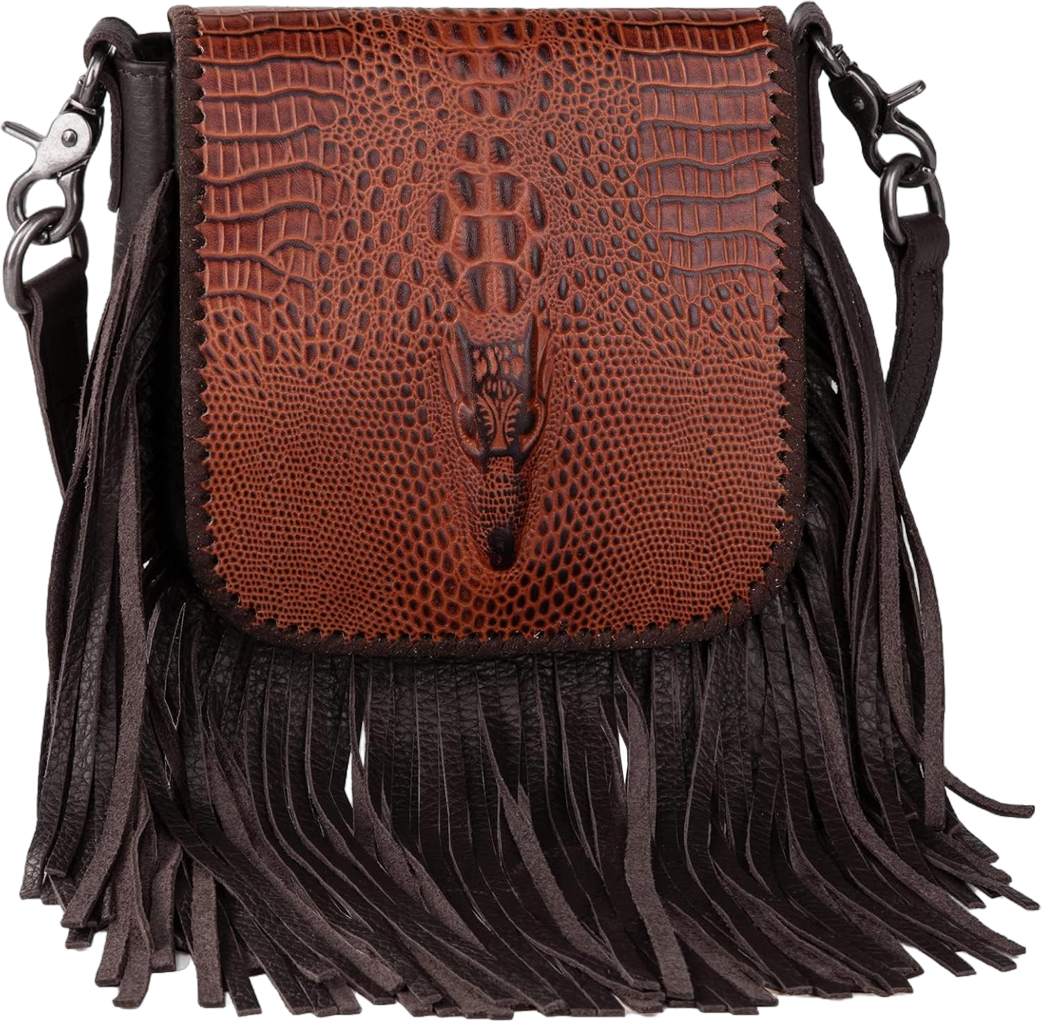 Montana West Fringe Purse Small Crossbody Bags for Women Western Purses Vintage Leather Cross Body Purses Women's Crossbody Handbags Brown Western-RLC-L160CF