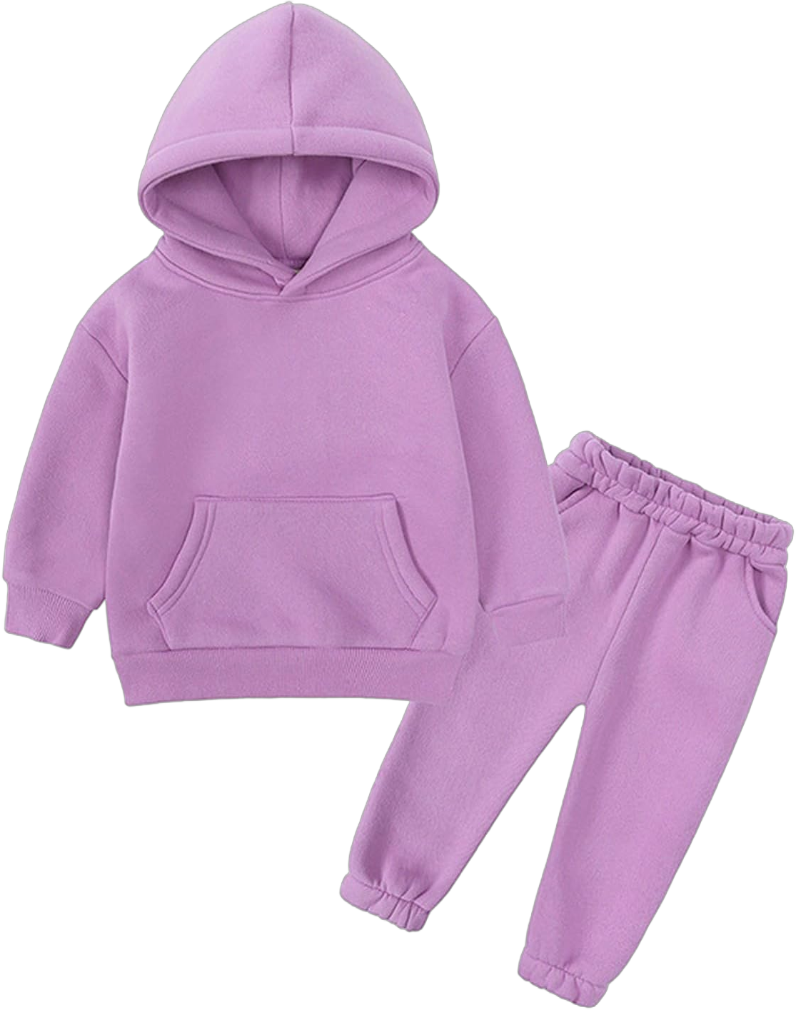 UNIsex Children's Long Sleeved Pants Set Thick Hoodie Sweater Guard Pants Set New Born Girl Baby Gift 3-4 Years Purple