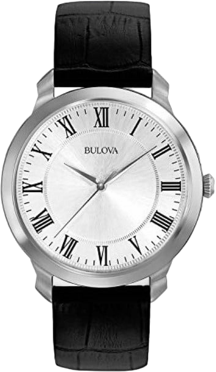 Bulova Men's Classic Black Leather Strap Watch