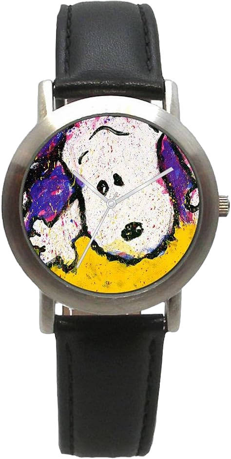 Tom Everhart's to Every Dog There is A Season: Fall On The Unisex Size Brushed Chrome Watch with A Black Leather Strap