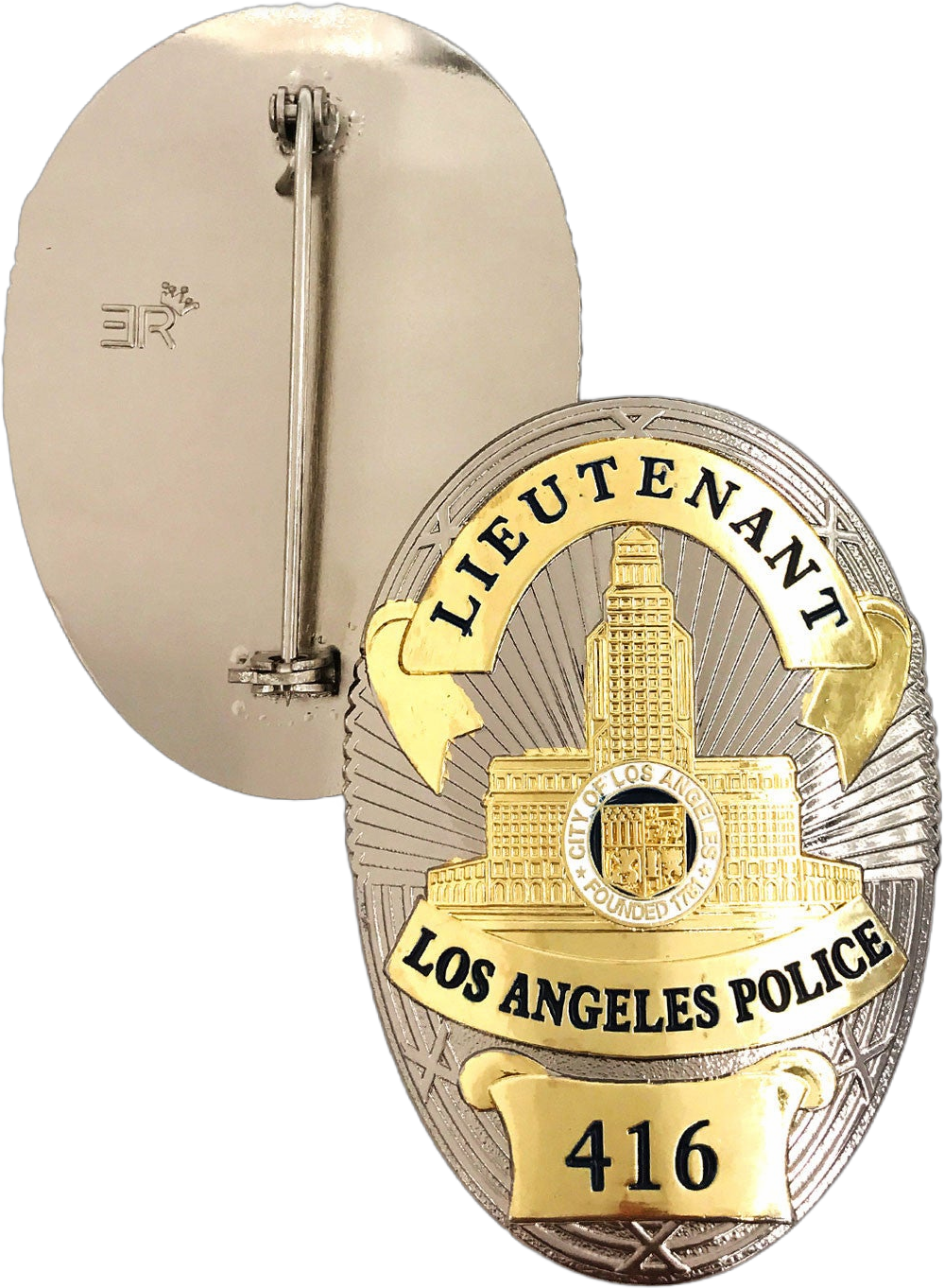 * Columbo's Lieutenant LAPD 416 Police Badge, Replica Movie Props