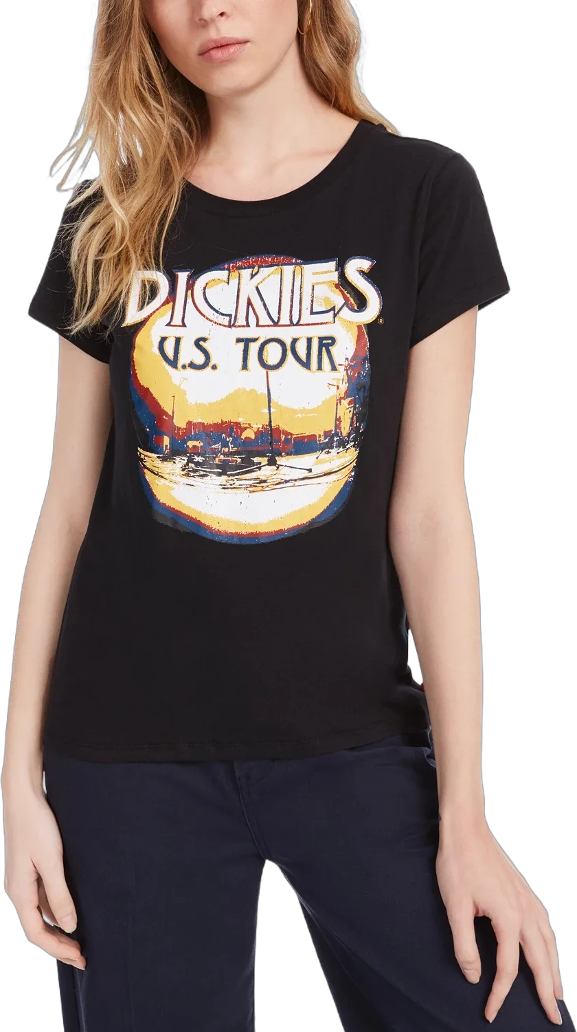 Dickies Women's Cotton Graphic-Print T-Shirt Black Size Large