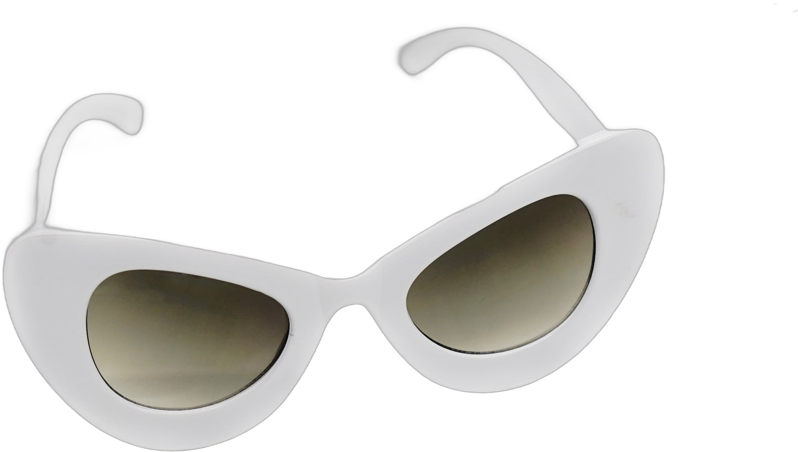 White cat eye retro sunglasses