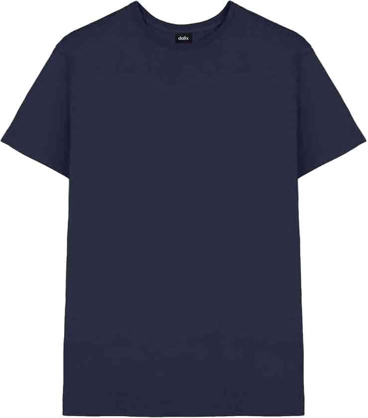DALIX Classic Fit Soft Cotton Jersey Pre Shrunk T Shirt Mens Tee Large Navy Blue