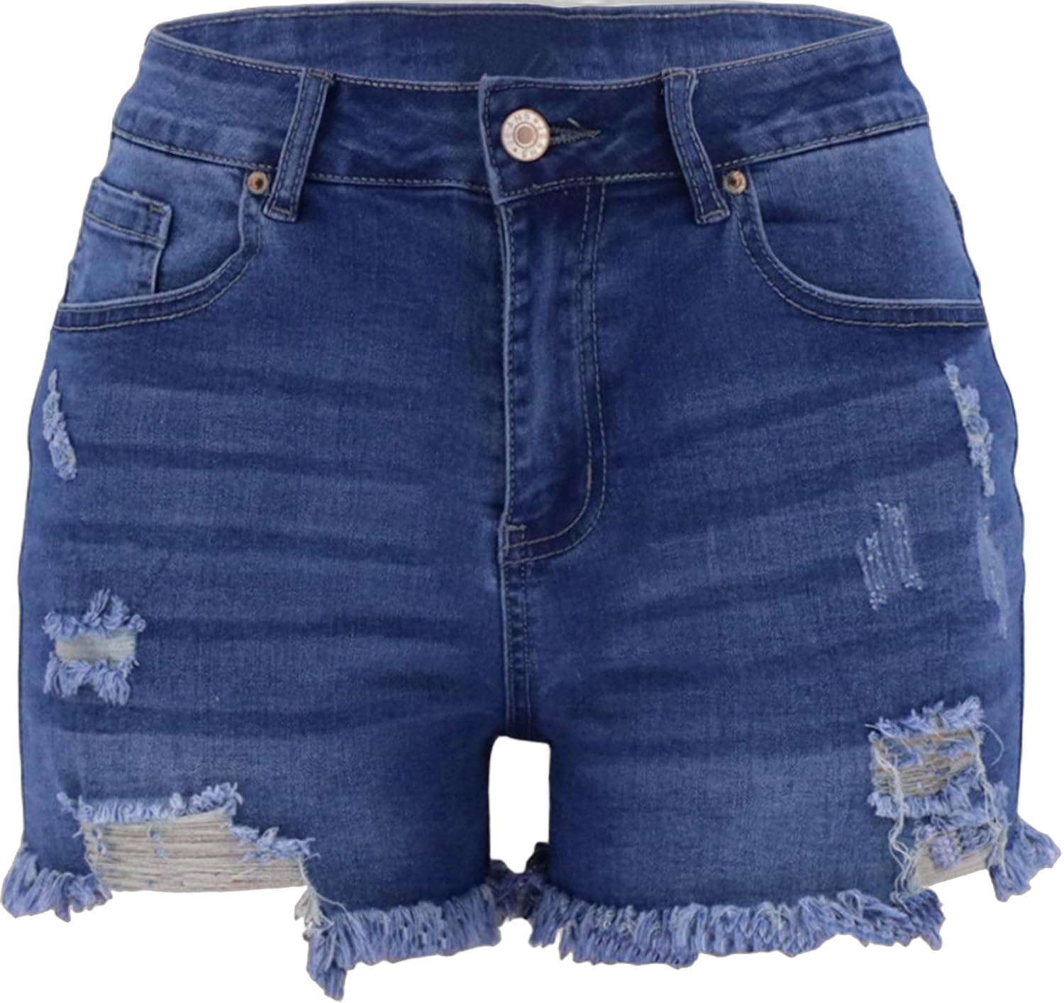 Jean Shorts Womens Mid-High Waisted Jean Shorts Distressed Skinny Denim Shorts Summer Hot Raw Hem Casual Shorts X-Small 03-dark Blue