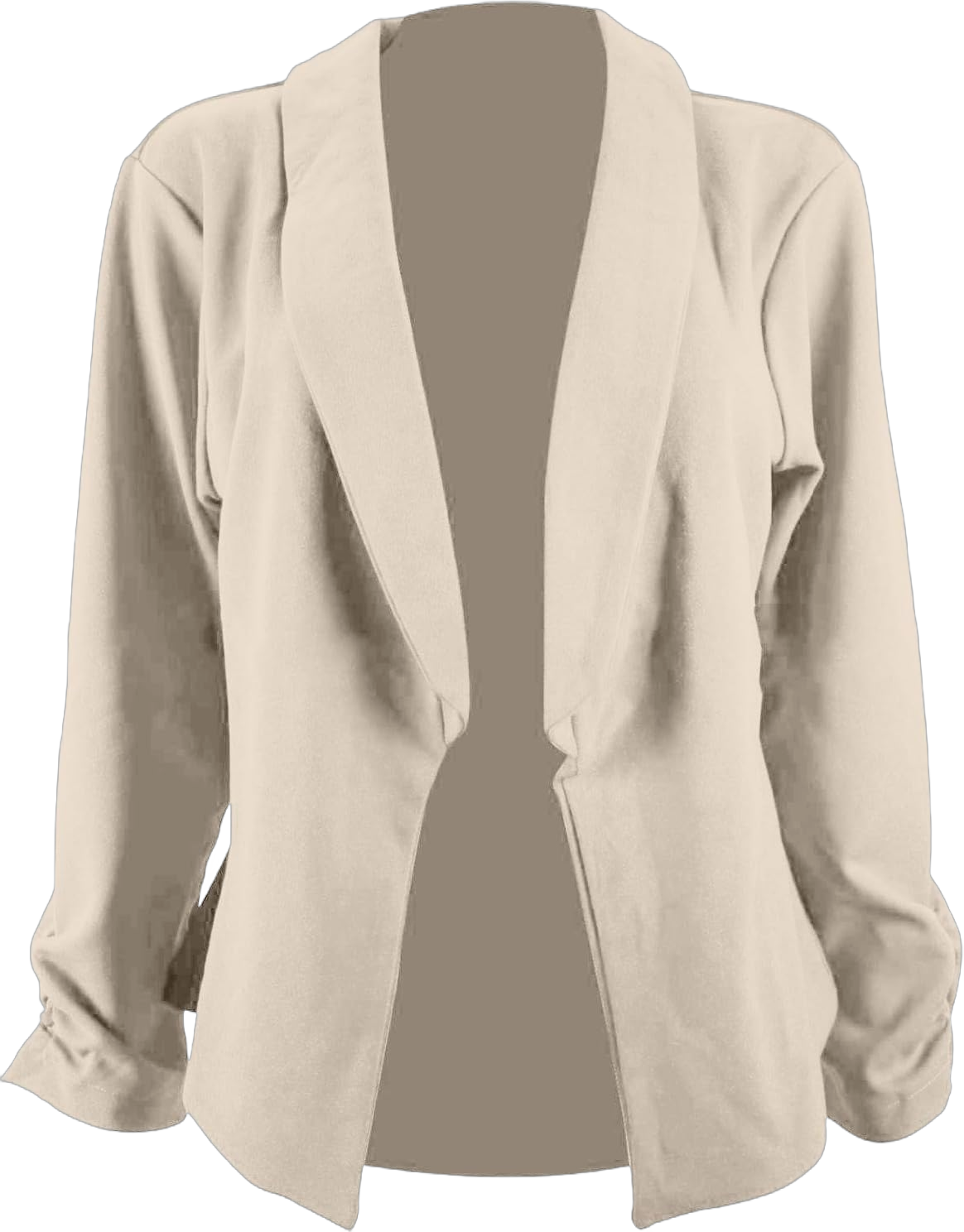 Women Casual Suit Jacket Classic Lapel Slim Fit Solid Color Cardigan Coat Comfy Lightweight Formal Business Work Coat Large Beige