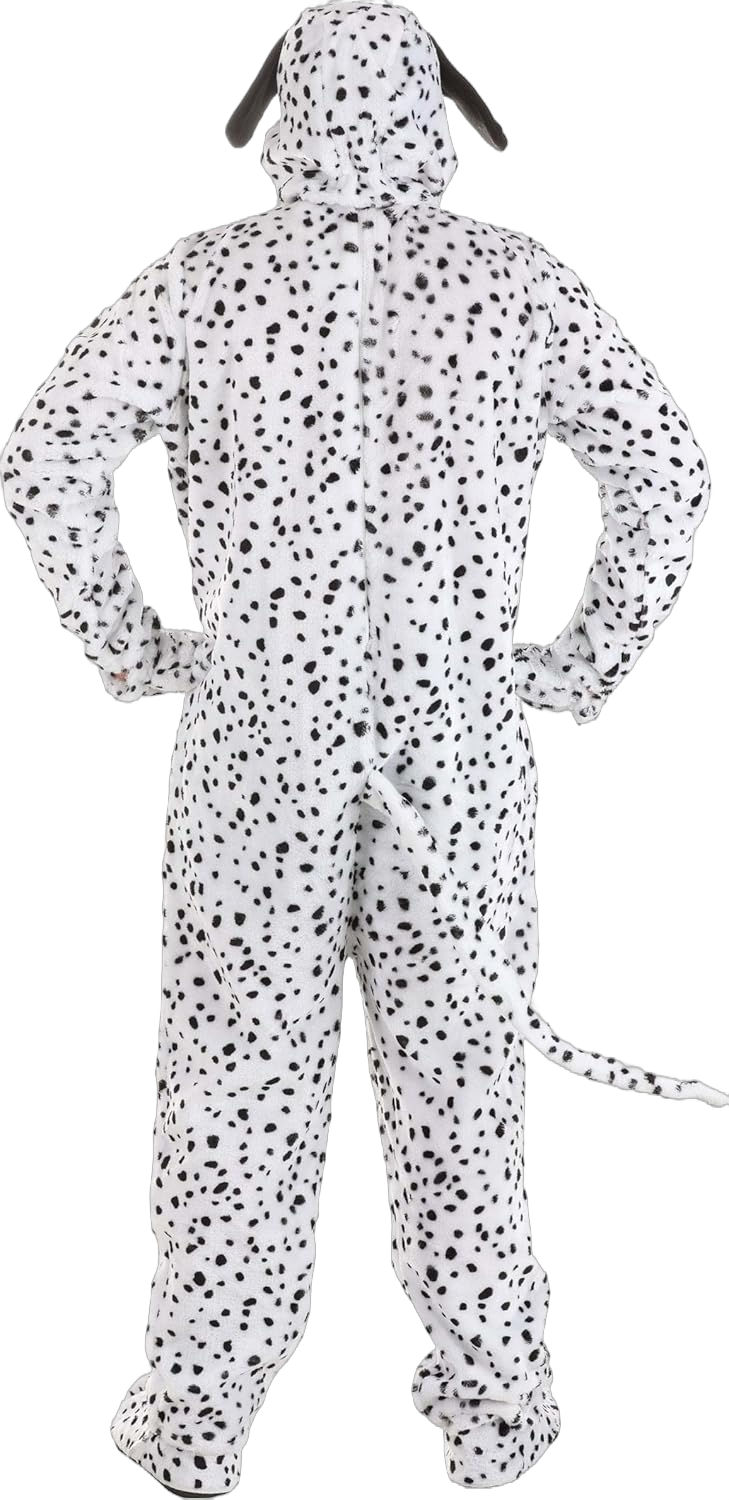 Adult Dalmatian Costume Black Spotted Dalmatian Dog Jumpsuit X-Large Costume