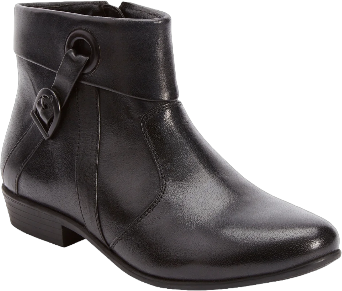 Comfortview Terri Leather Bootie Short Ankle Boot Women's Winter Shoes (Wide Widths Available)