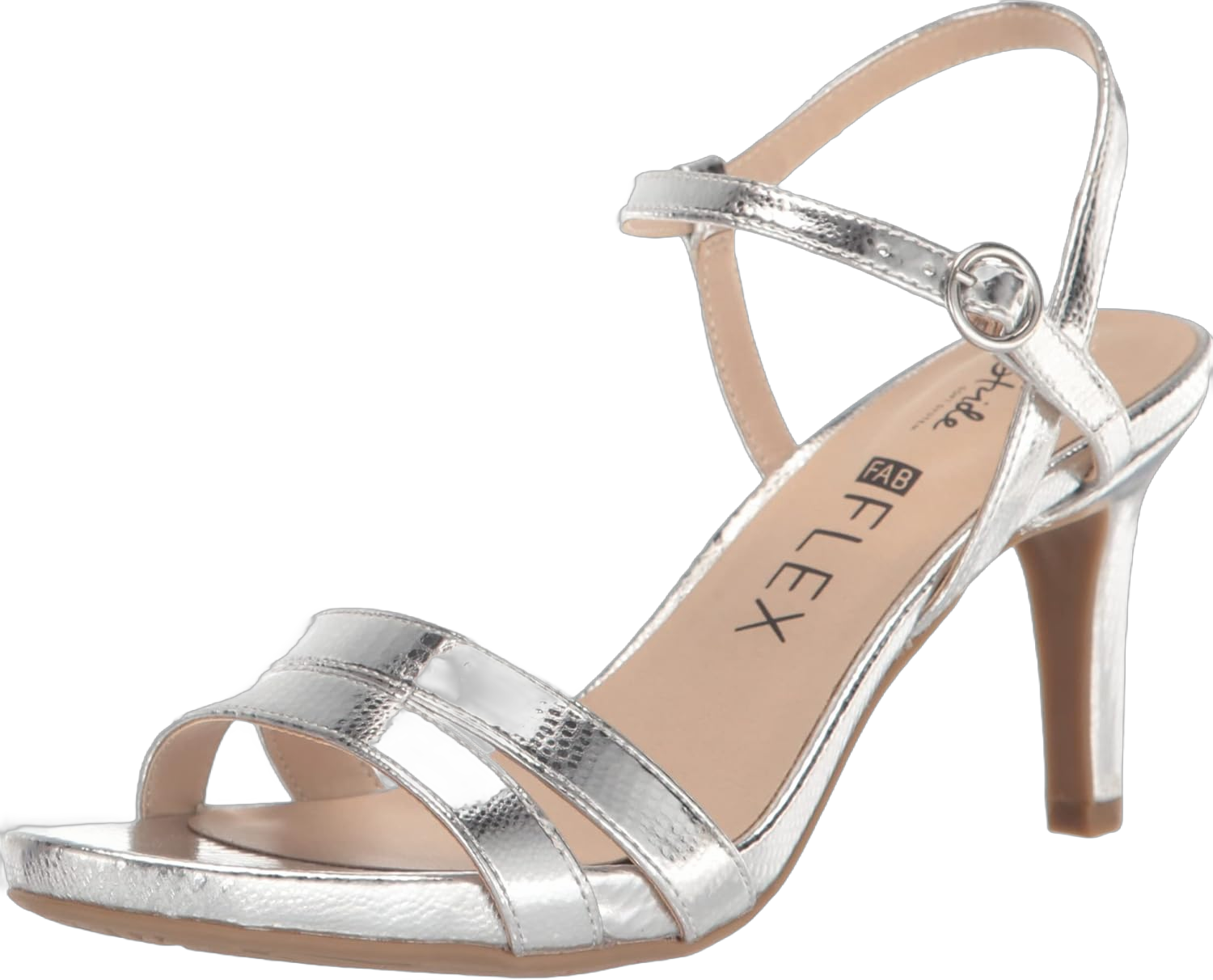 LifeStride Women's Miracle Strappy Heeled Sandal 8.5 Silver Metallic