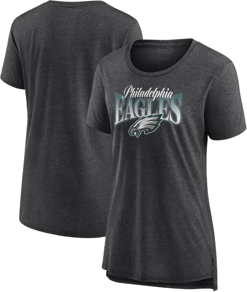 NFL Philadelphia Eagles Women&#39;s Heather Short Sleeve Scoop Neck Tri-Blend T-Shirt - S